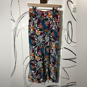 Veronica Beard High Waist Relaxed Leg Colorful Floral Pants, Womens 2 w/Pockets